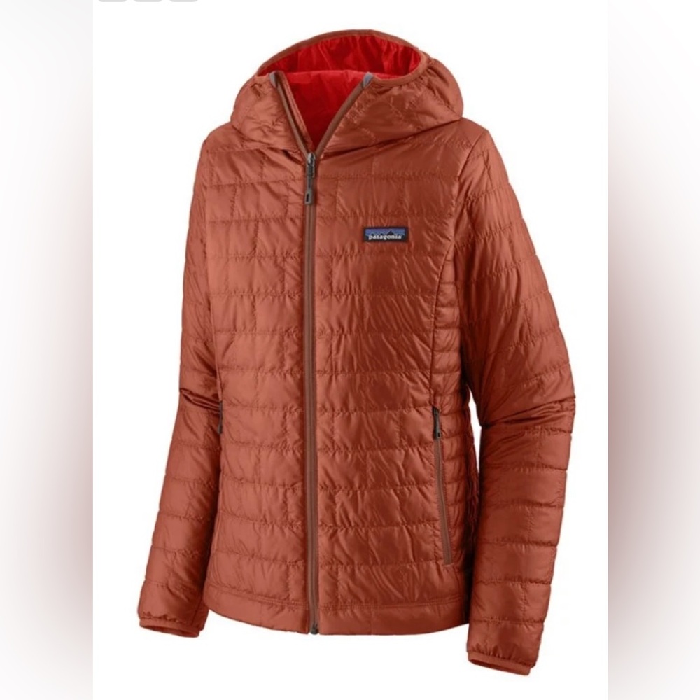 Patagonia nano puff hoodie women’s jacket 
size small 
Burnished color
